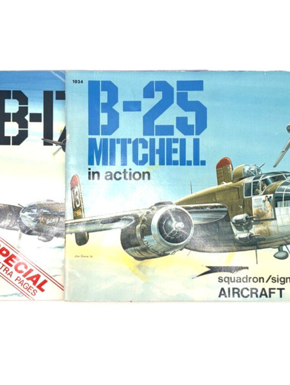 Vintage Lot of 3 Squadron Signal Publications P-51 Mustang, B-17, B-25 Mitchell